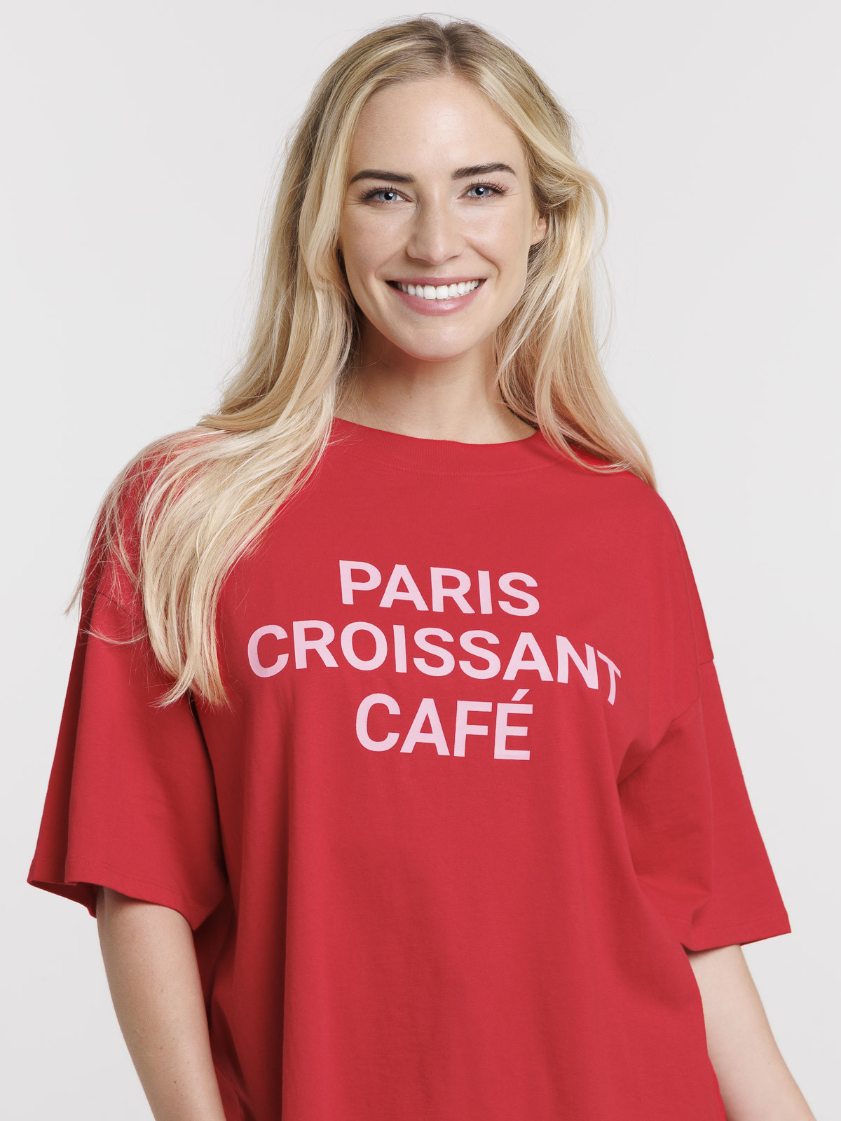T-shirt Paris croissant café femme