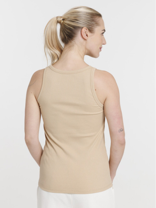 Débardeur côtelé tahini femme