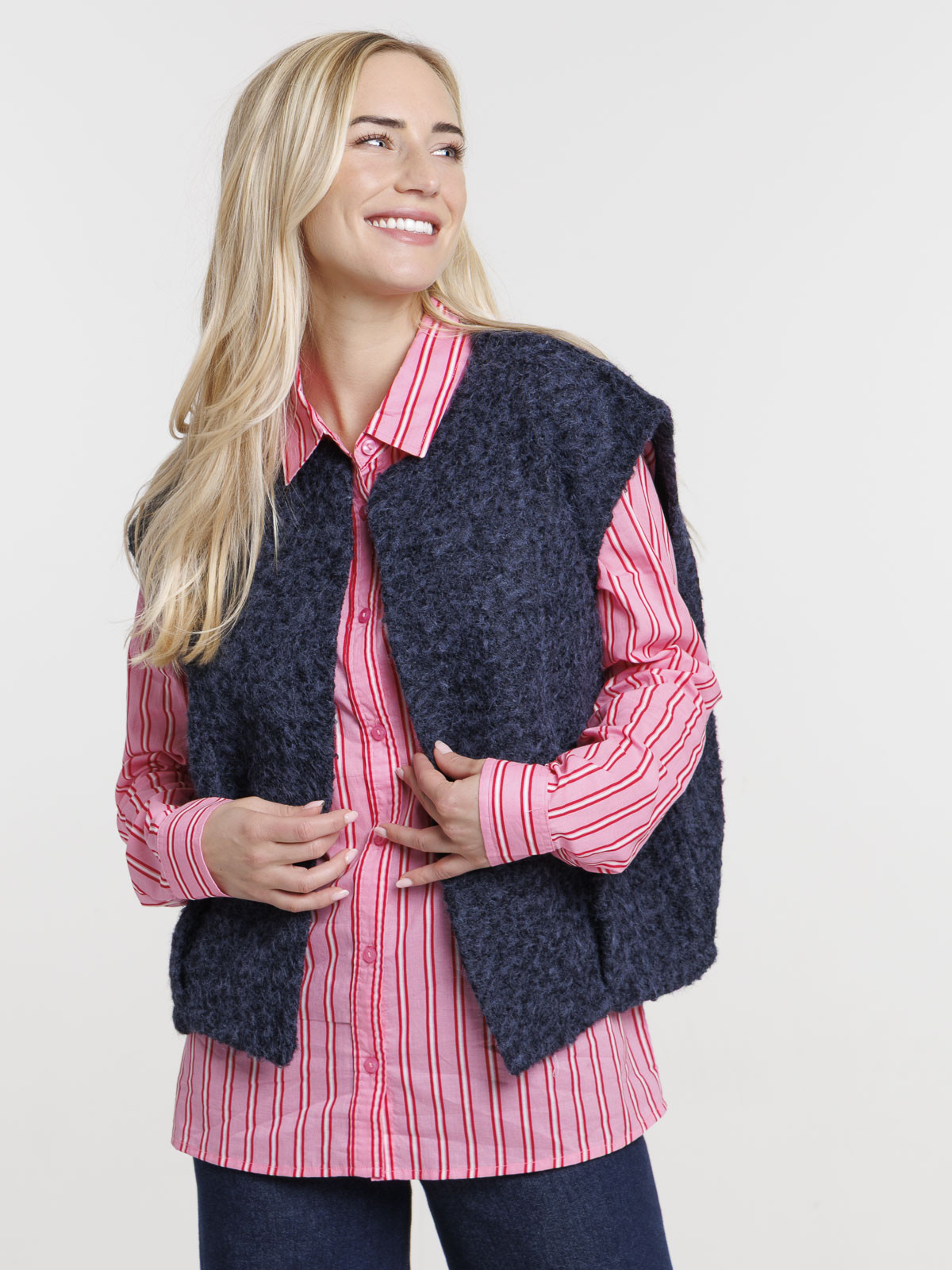 Veste sans manches marine navy femme