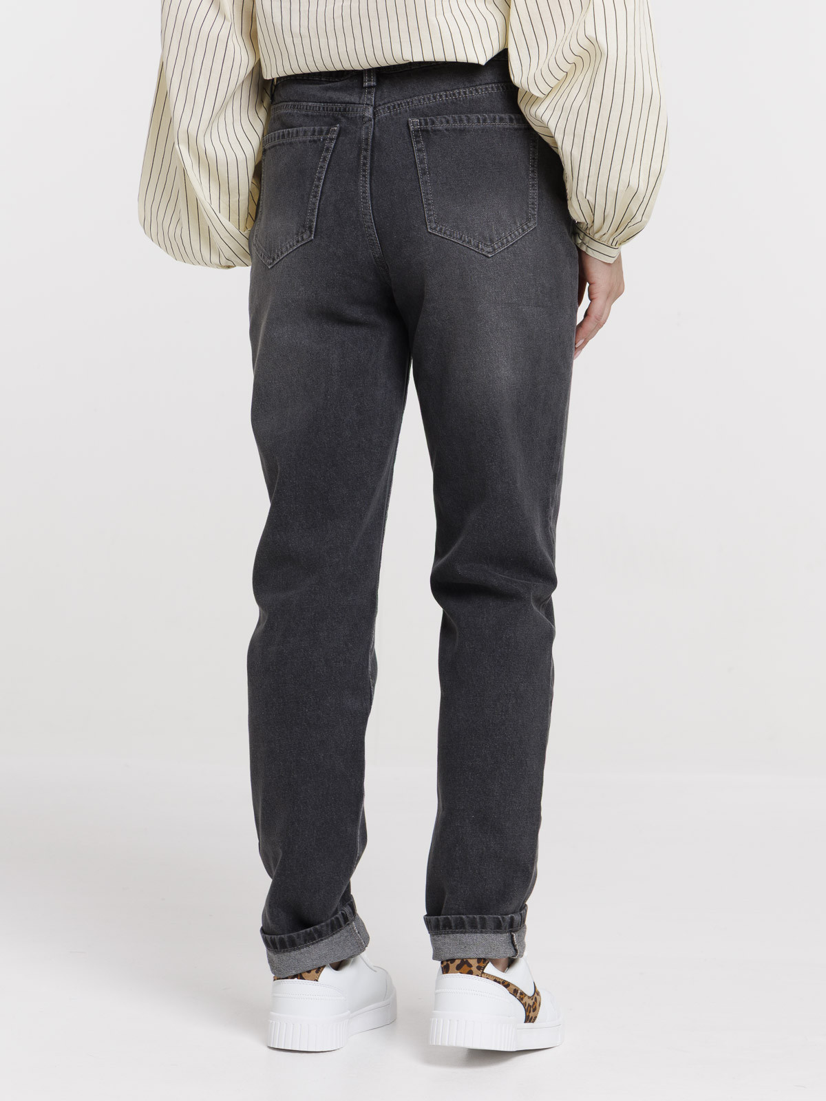 Jean mom gris femme Jean mom gris femme