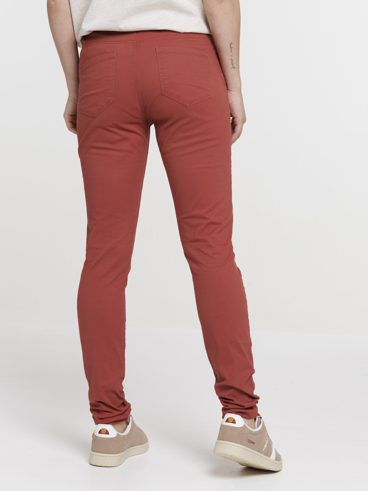 Pantalon skinny coloris marsala femme
