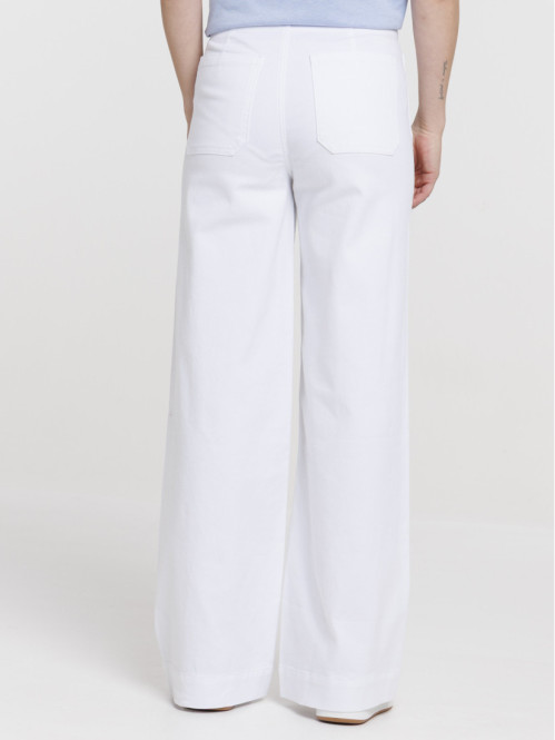 Pantalon large blanc femme