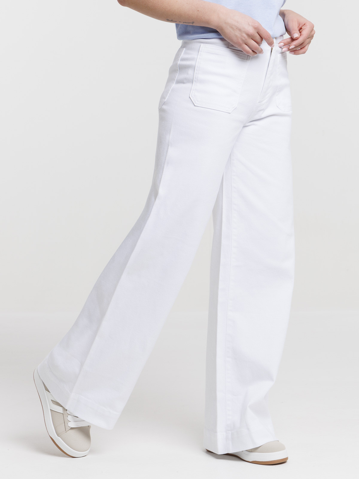 Pantalon large blanc femme