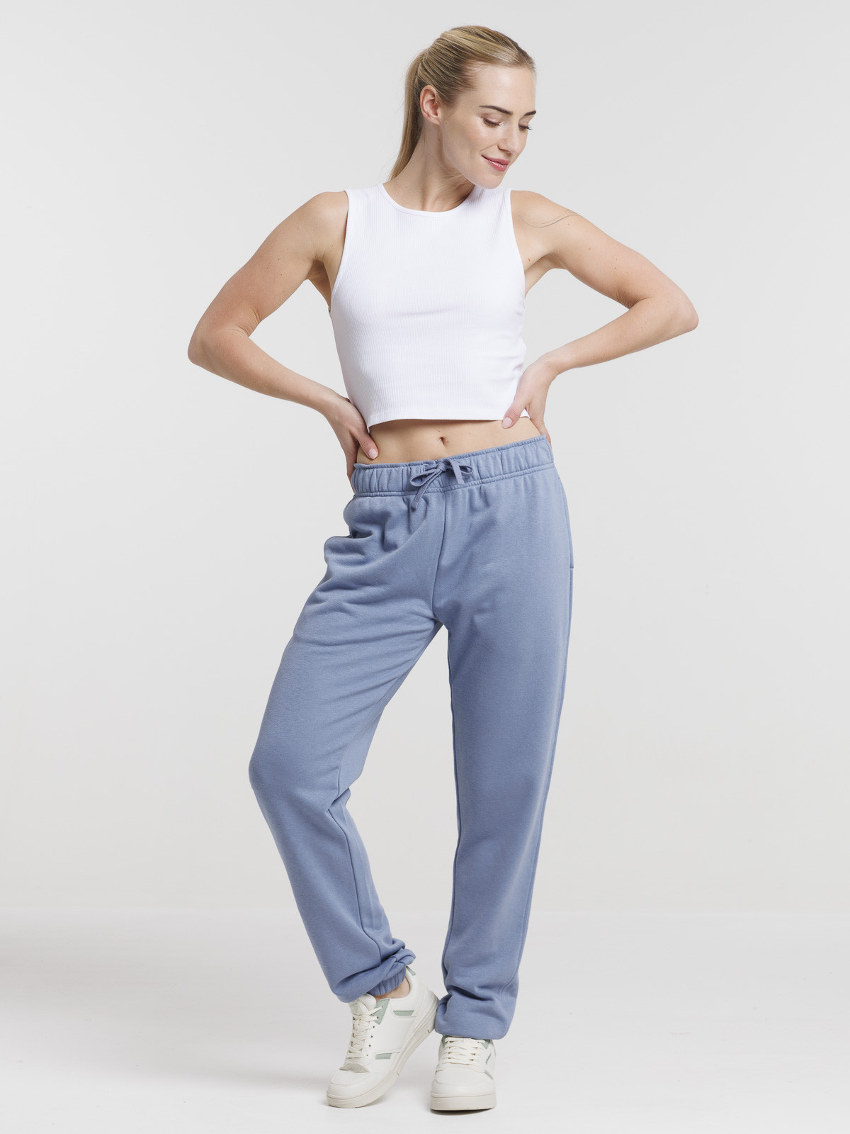 Pantalon jogging denim blue femme