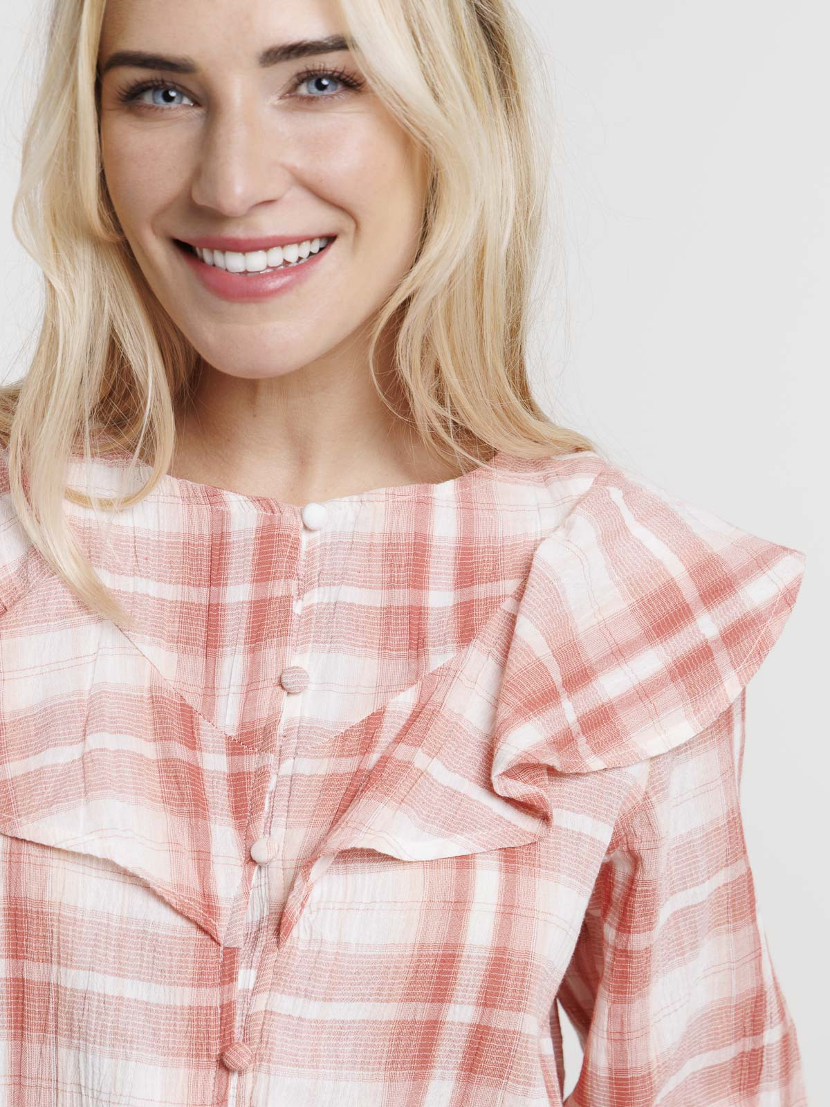 Chemise à carreaux marsala femme