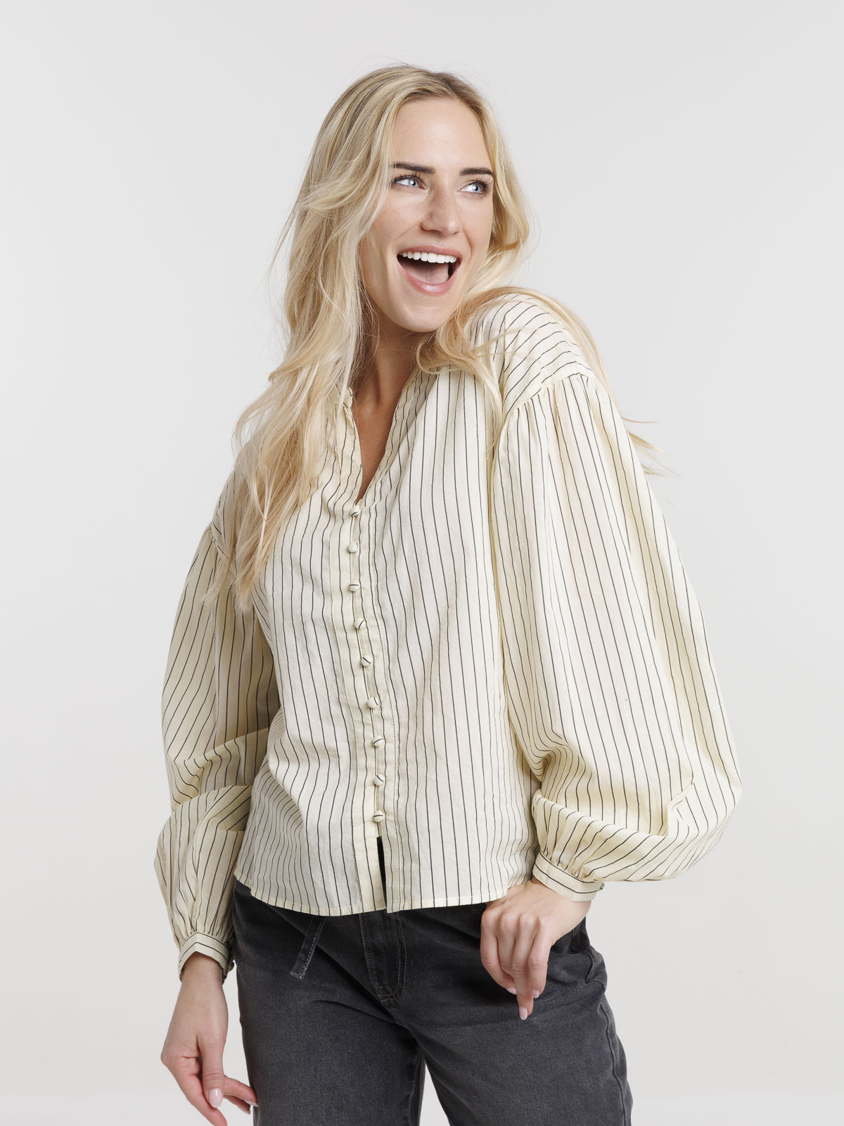 Chemise rayée manches longues femme