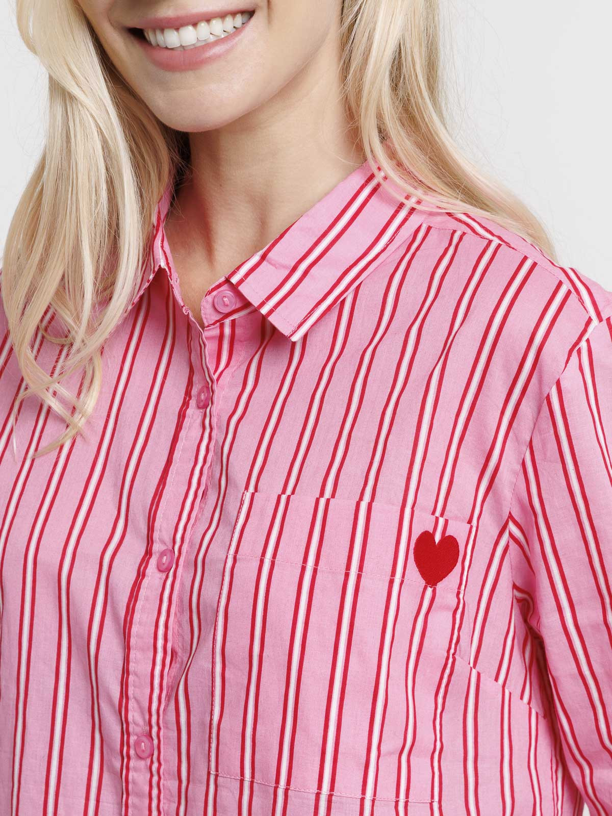 Chemise rayée manches longues femme