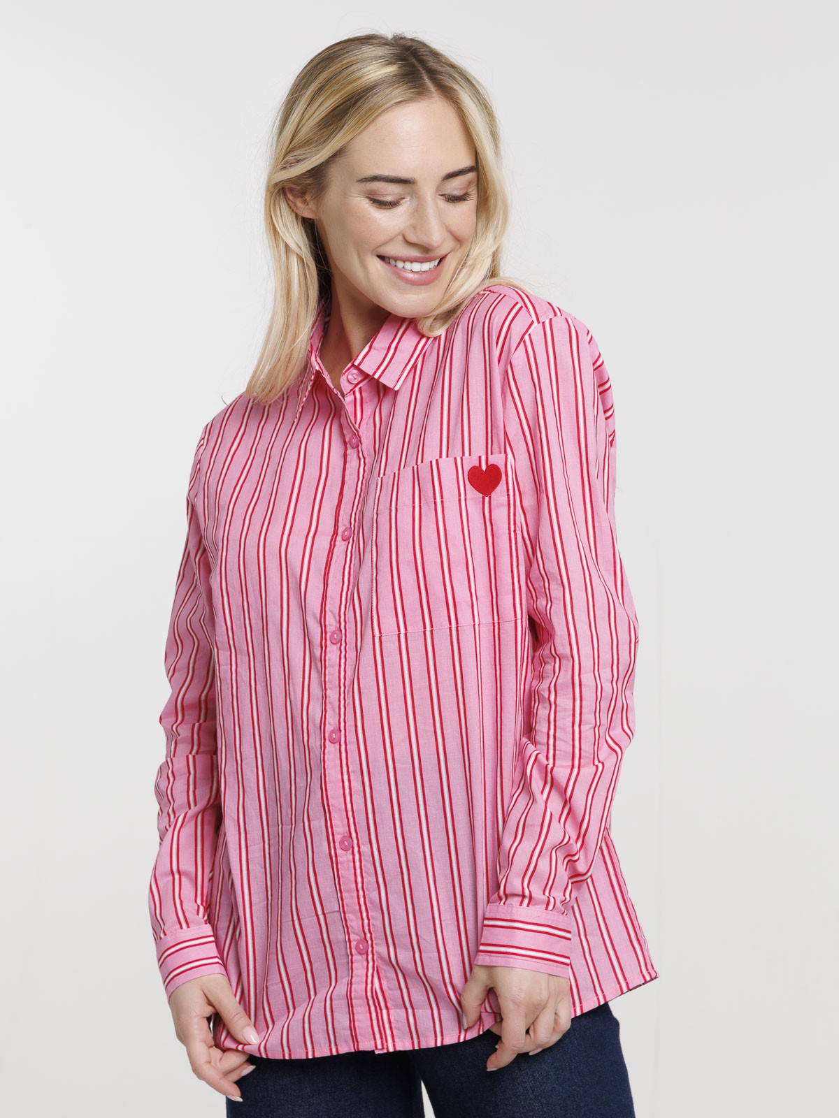 Chemise rayée manches longues femme