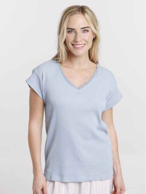 Haut de pyjama ciel femme