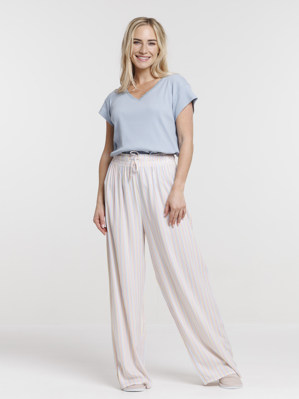Bas de pyjama femme pantalon rayé