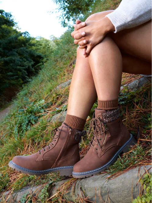 Bottines à lacets marrons femme (36-41)