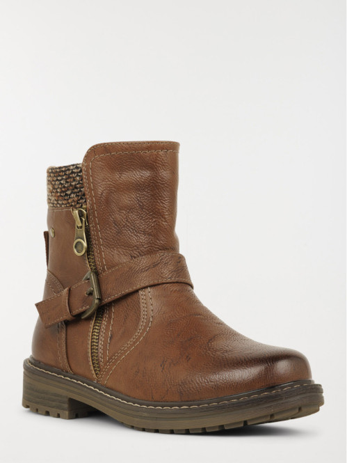 Bottines plates marrons...