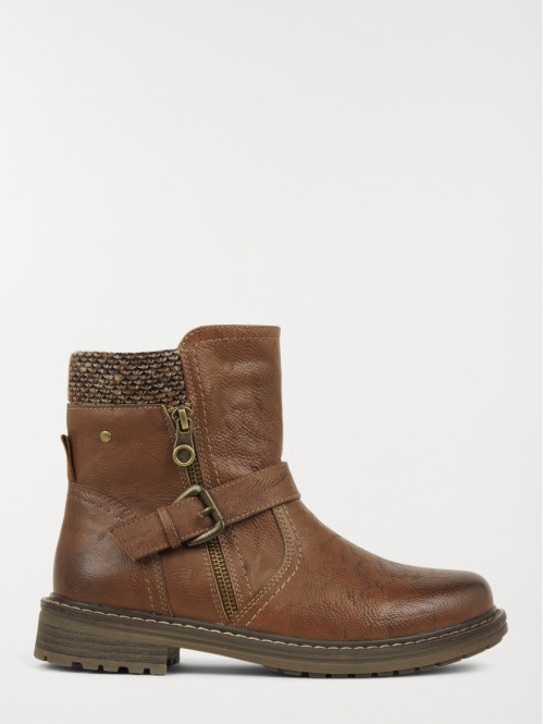 Bottines plates marrons...