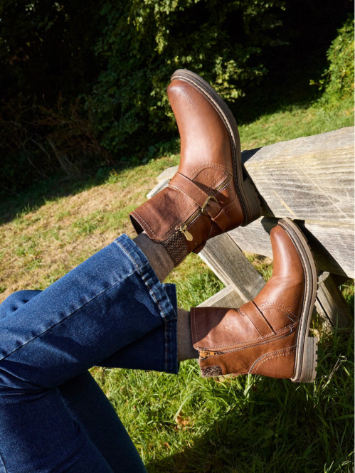 Bottines plates marrons femme (36-41)