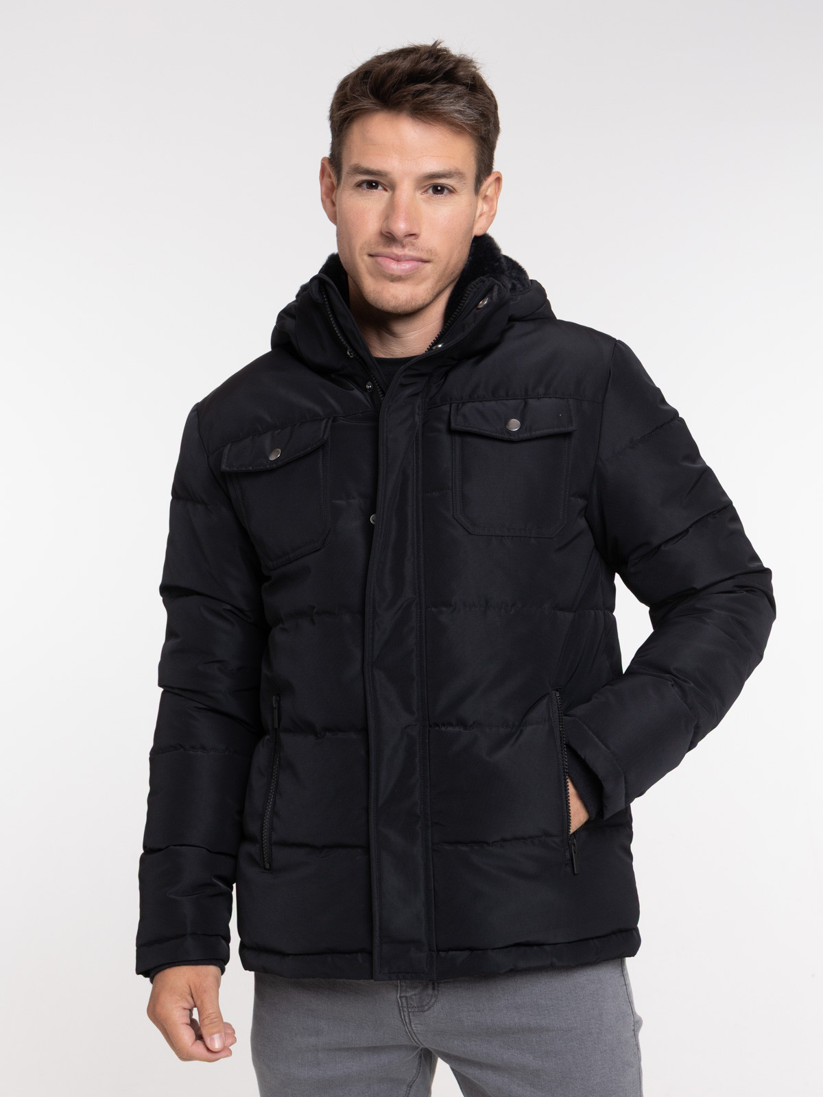 Blouson à capuche noir homme Blouson à capuche noir homme