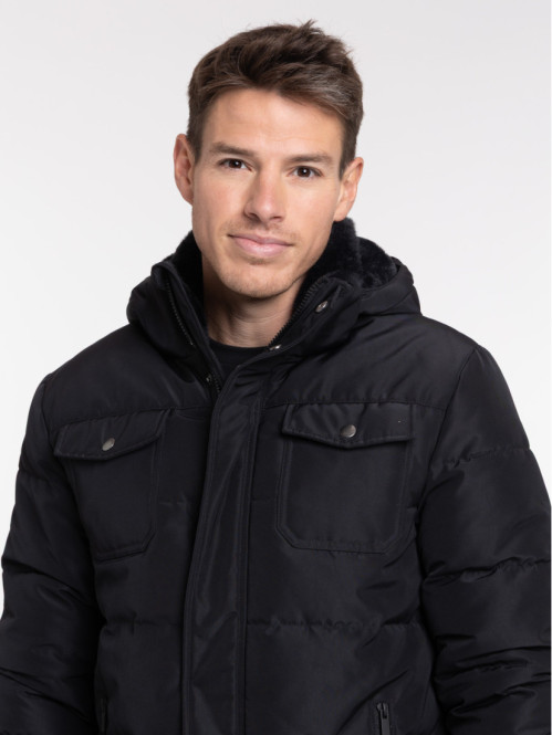 Blouson à capuche noir homme
