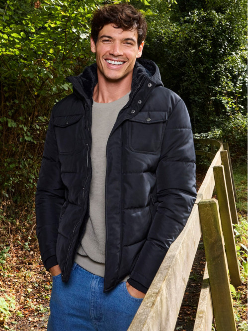 Blouson à capuche noir homme