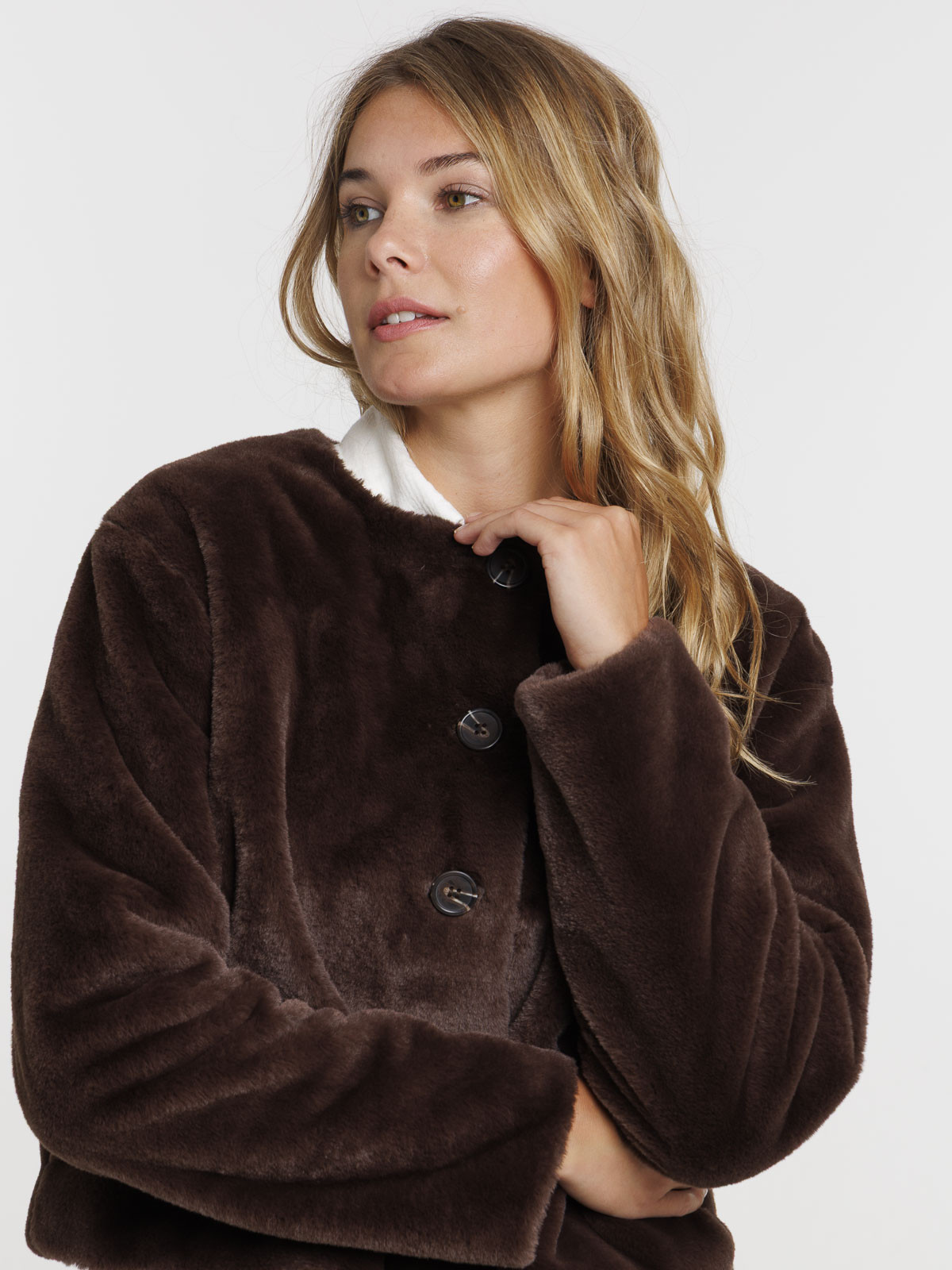 Manteau tout doux marron femme Manteau tout doux marron femme
