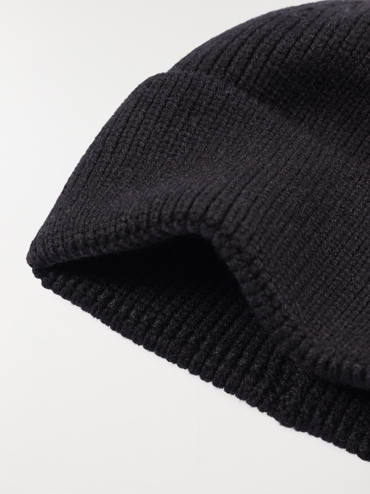 Bonnet noir revers garçon Bonnet noir revers garçon