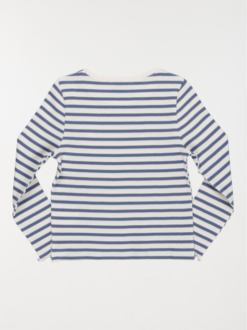 Tee-shirt rayé cœur brodé...