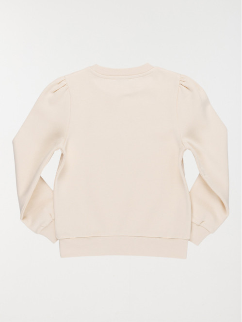 Sweat brodé beige rosé...