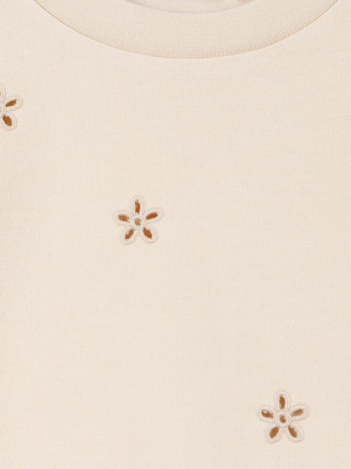 Sweat brodé beige rosé fille (3-12A)