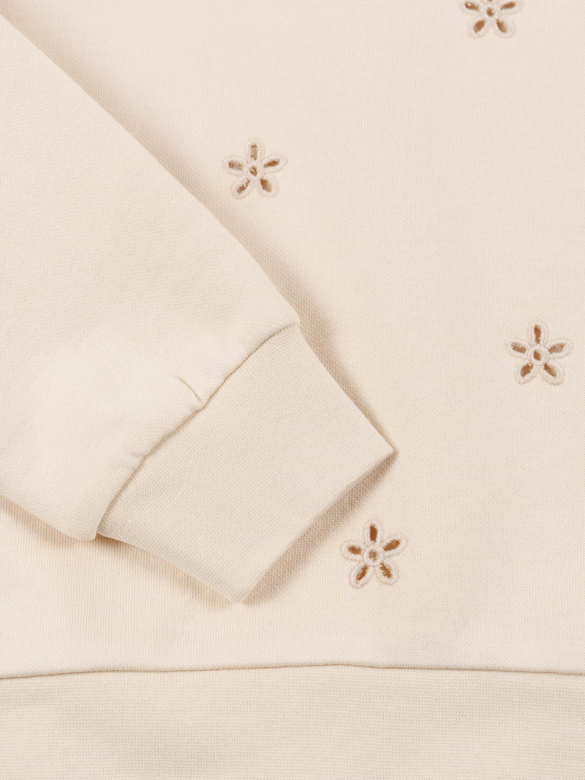 Sweat brodé beige rosé fille (3-12A)