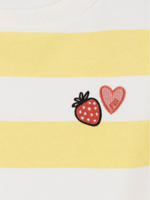 Sweat rayé motif fraise...