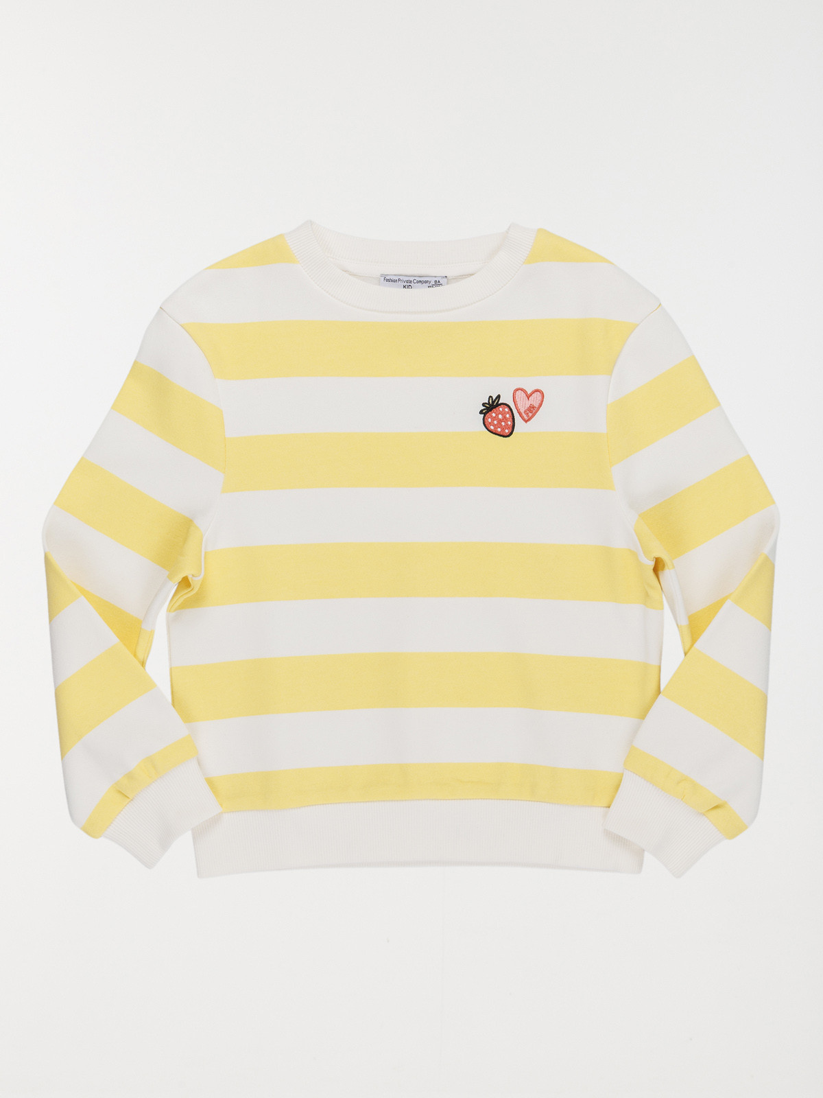 Sweat rayé motif fraise fille (3-12A) Sweat rayé motif fraise fille (3-12A)