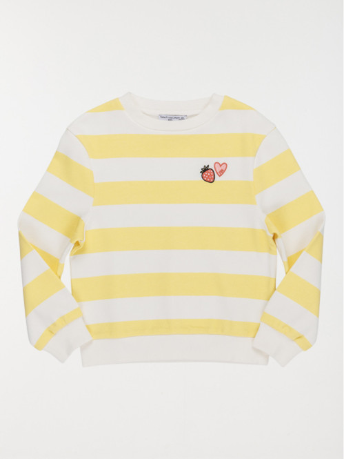 Sweat rayé motif fraise...