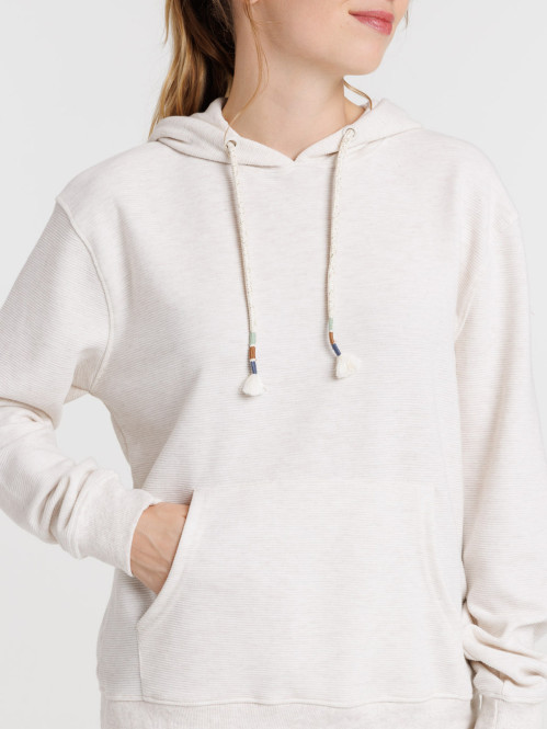 Sweat à capuche écru femme
