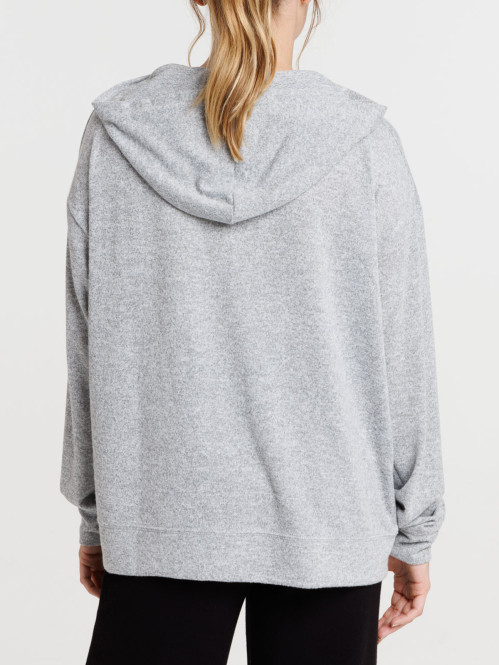 Sweat capuche coeur brodé...