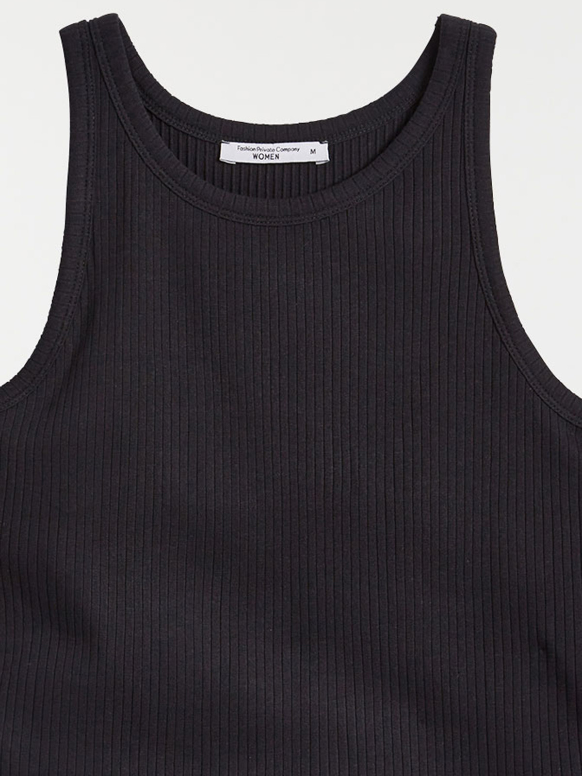 Débardeur matière côtelée noir femme Débardeur matière côtelée noir femme