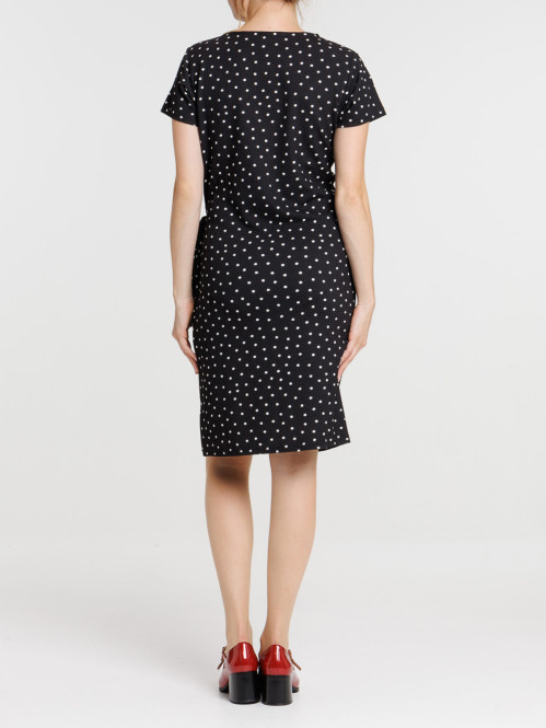 Robe noire imprimée à pois...