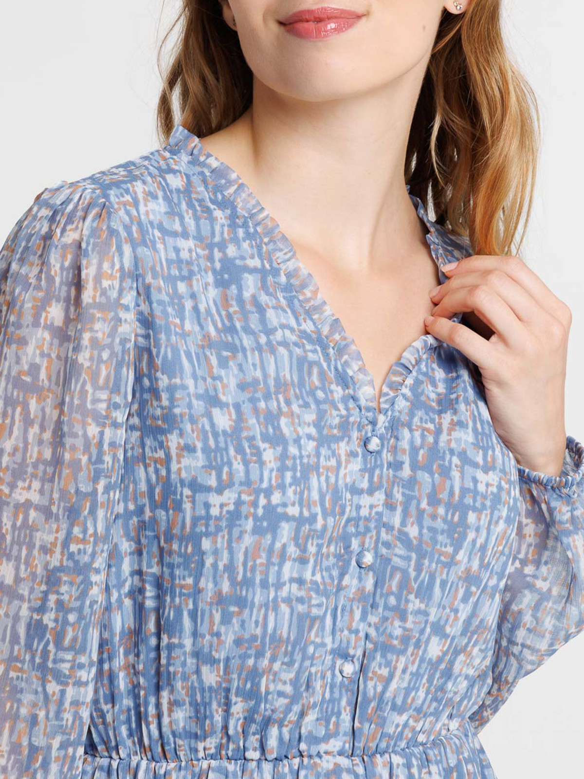 Robe voile imprimée graphique femme Robe voile imprimée graphique femme