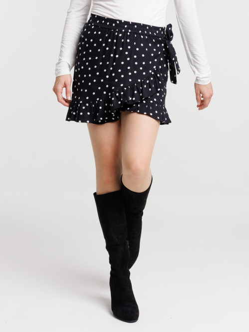 Jupe short à pois femme