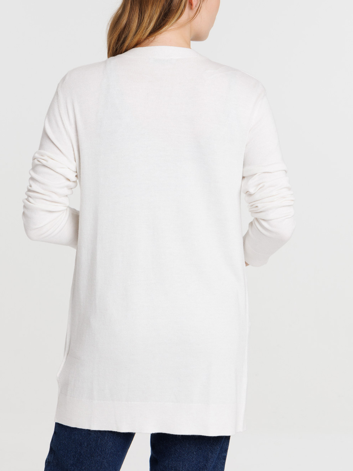 Gilet ouvert beige chiné femme