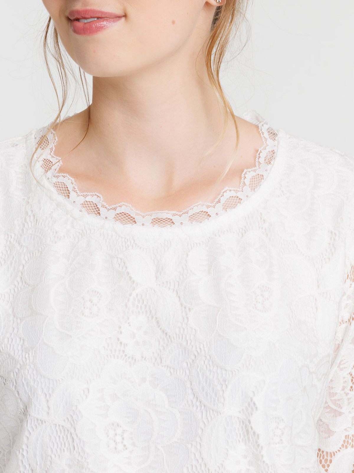 T-shirt dentelle blanc cassé femme T-shirt dentelle blanc cassé femme