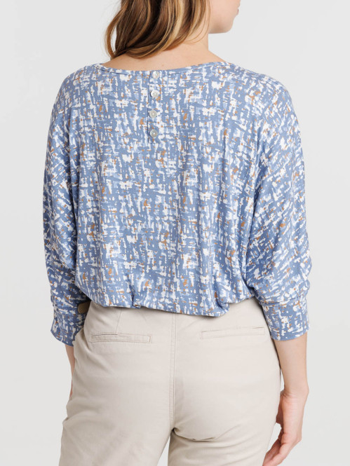 T-shirt imprimé boutons dos...