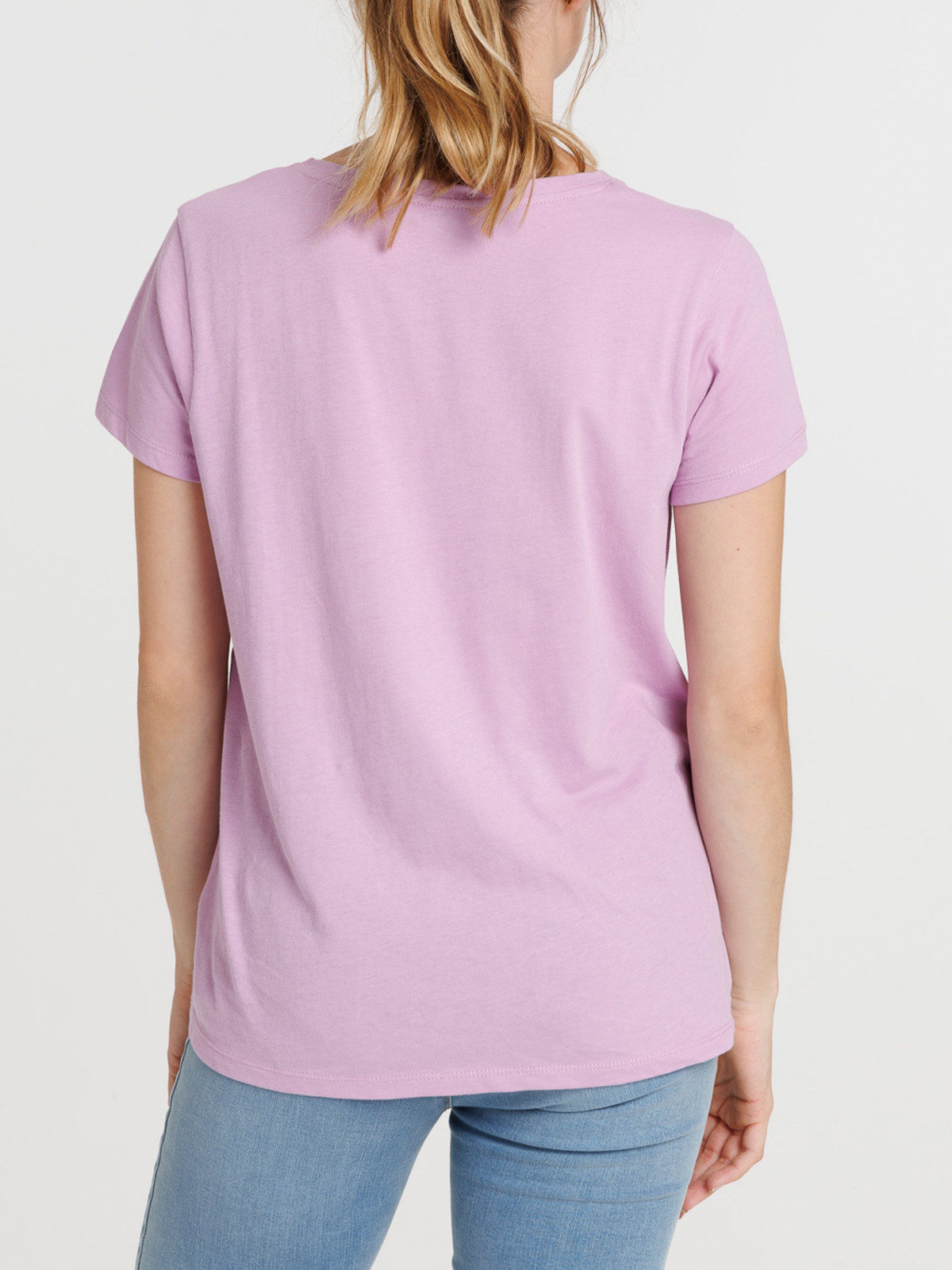 Tee-shirt col rond parme femme