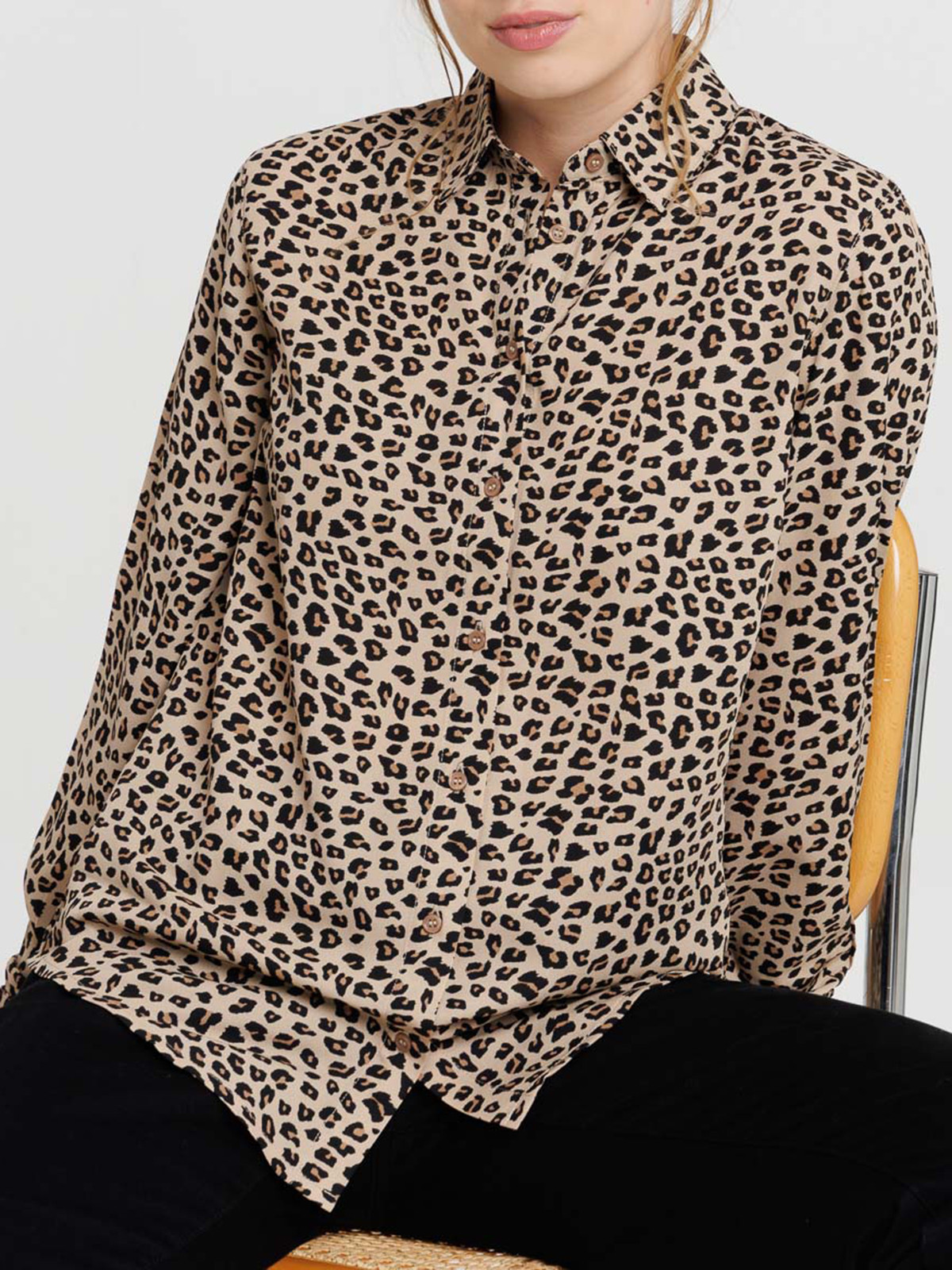 Chemise léopard manches longues femme