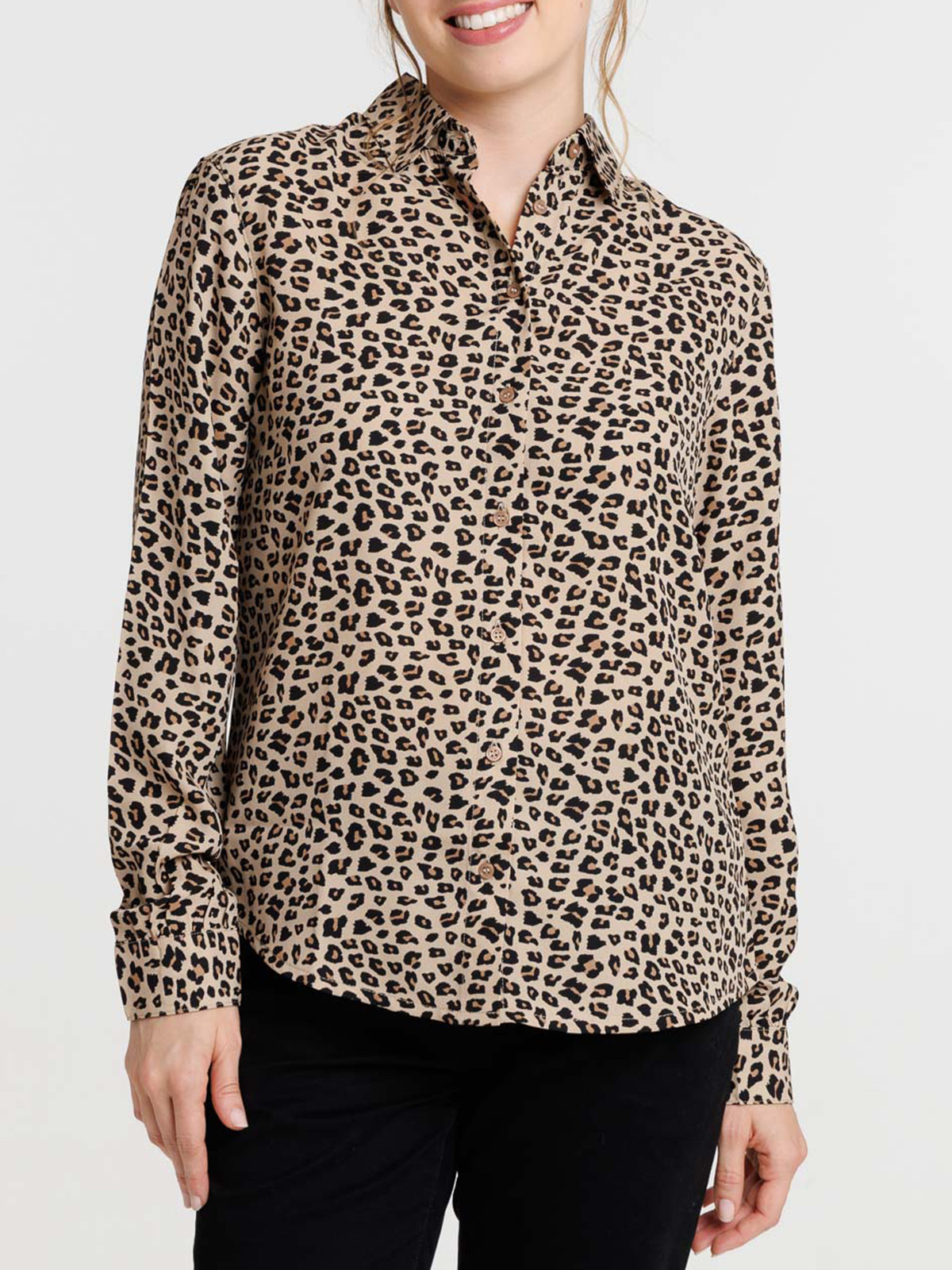 Chemise léopard manches longues femme