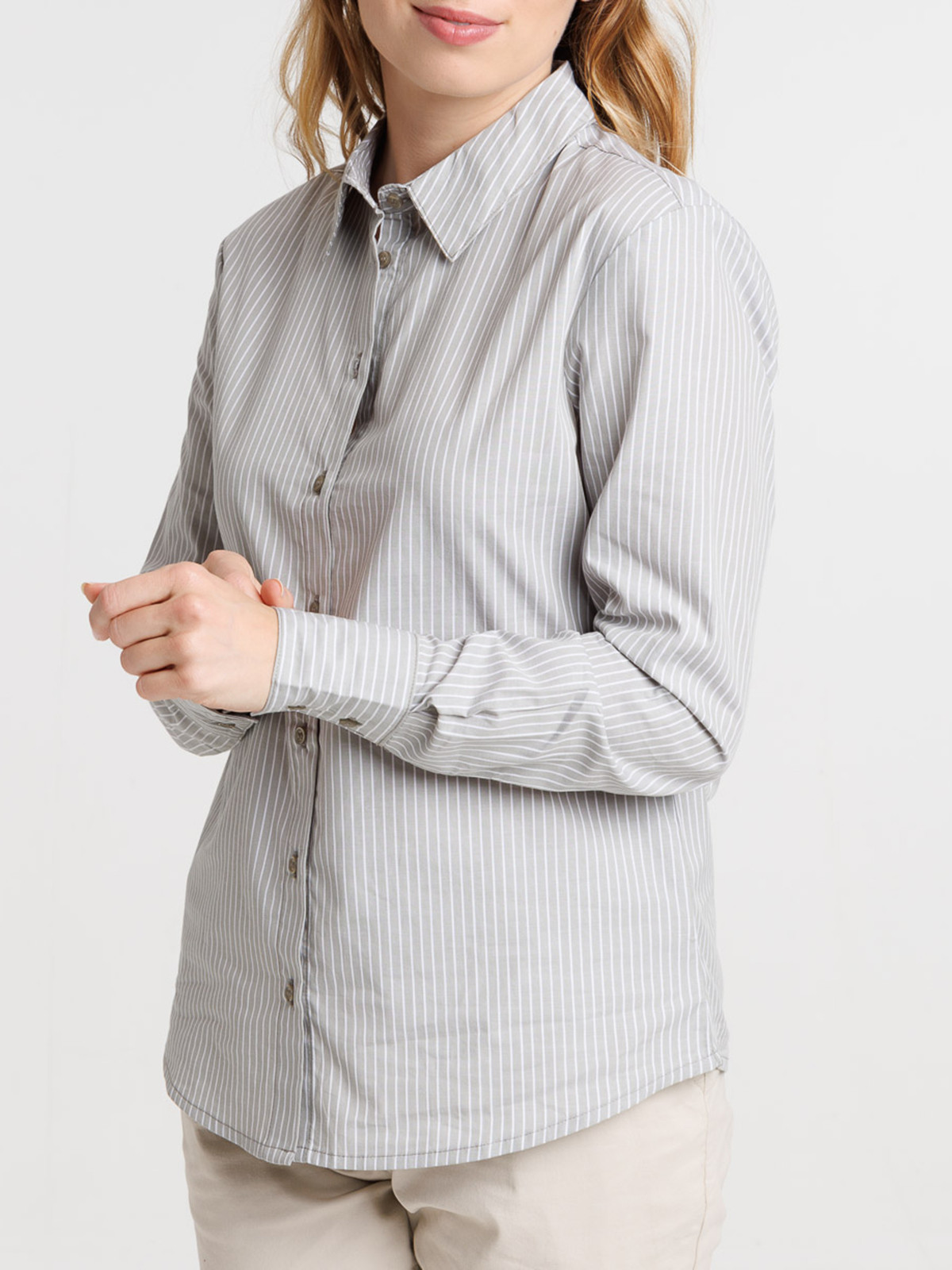 Chemise rayée manches longues femme