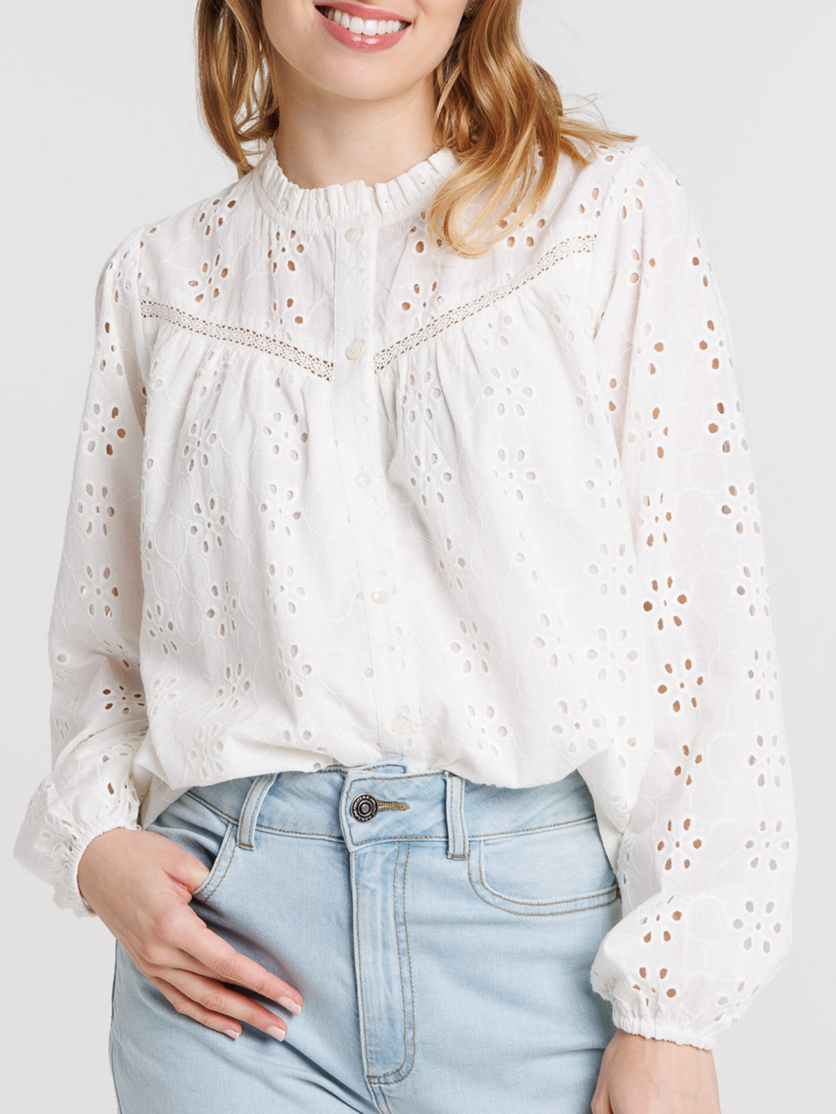 Chemise broderie anglaise femme