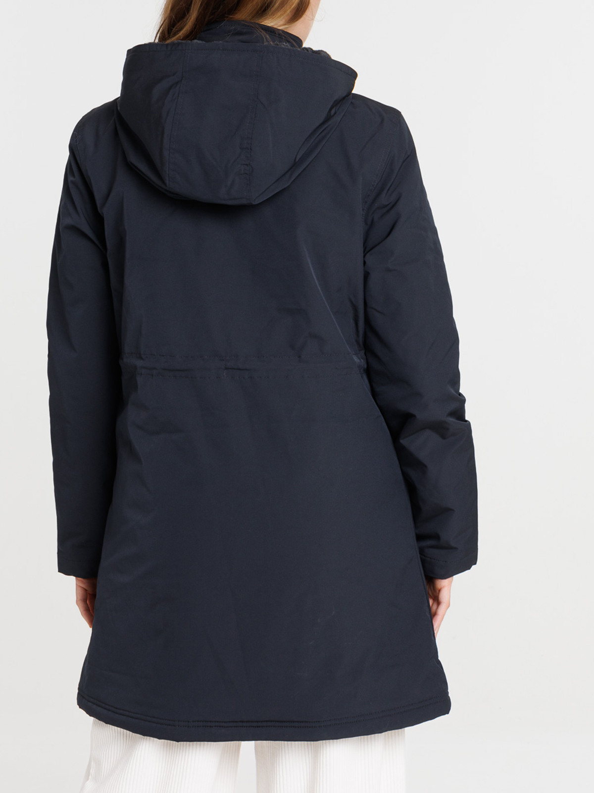 Parka à capuche douce noire femme