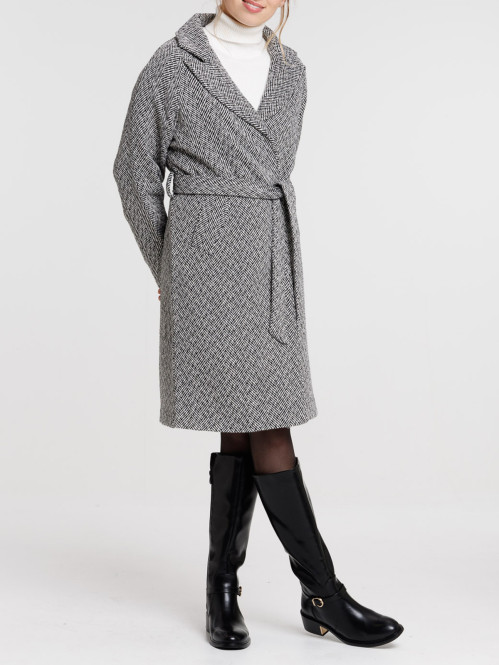 Manteau noir long chevrons...