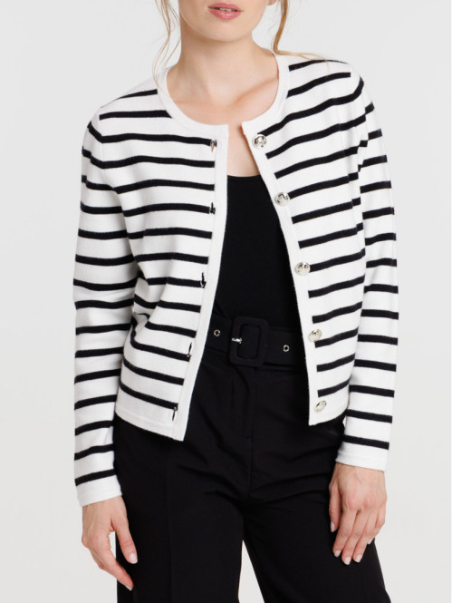 Gilet rayé boutonné femme Gilet rayé boutonné femme