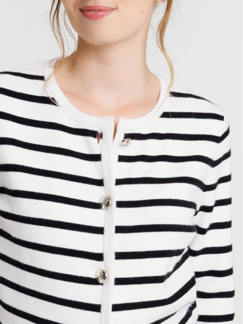 Gilet rayé boutonné femme Gilet rayé boutonné femme