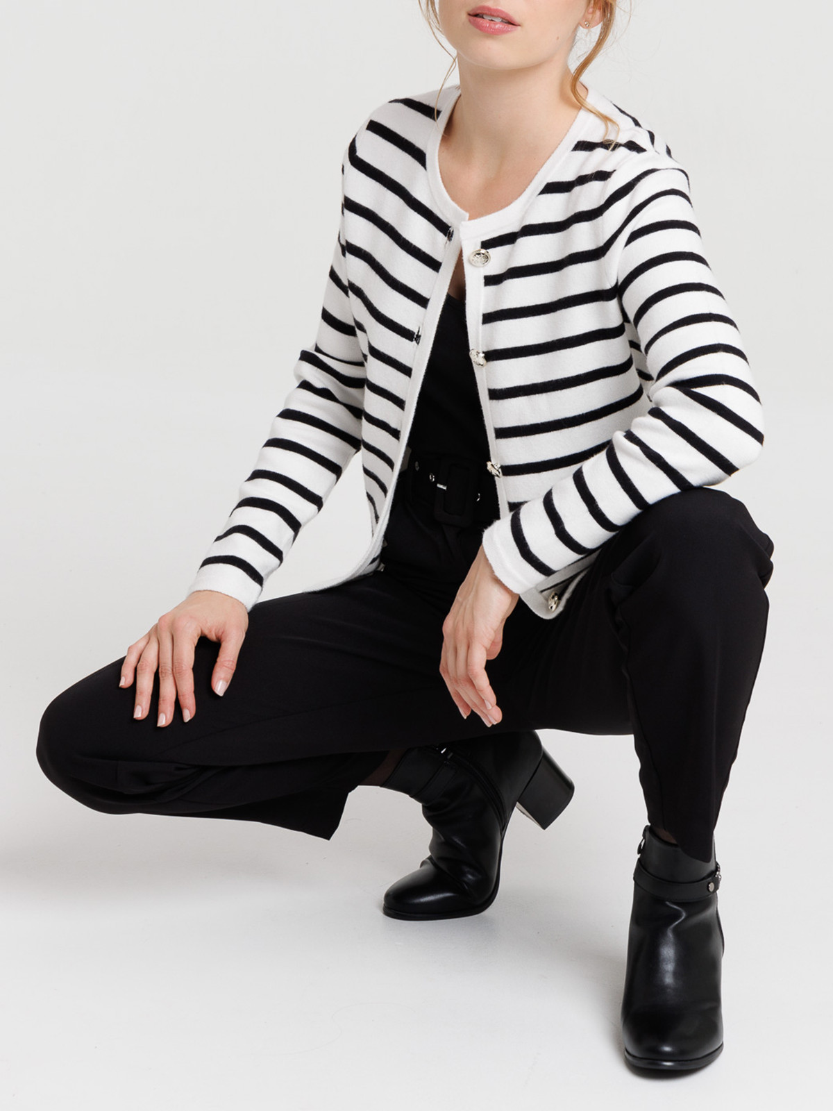 Gilet rayé boutonné femme Gilet rayé boutonné femme