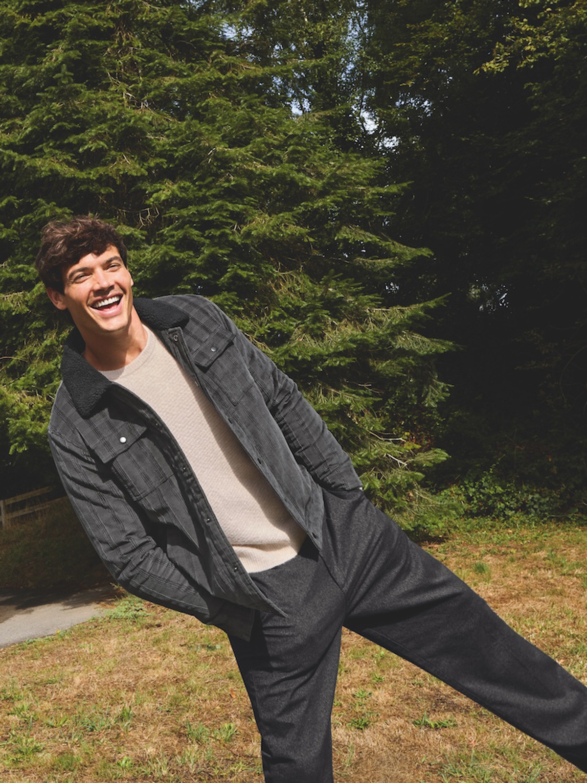 Blouson à carreaux col sherpa homme Blouson à carreaux col sherpa homme